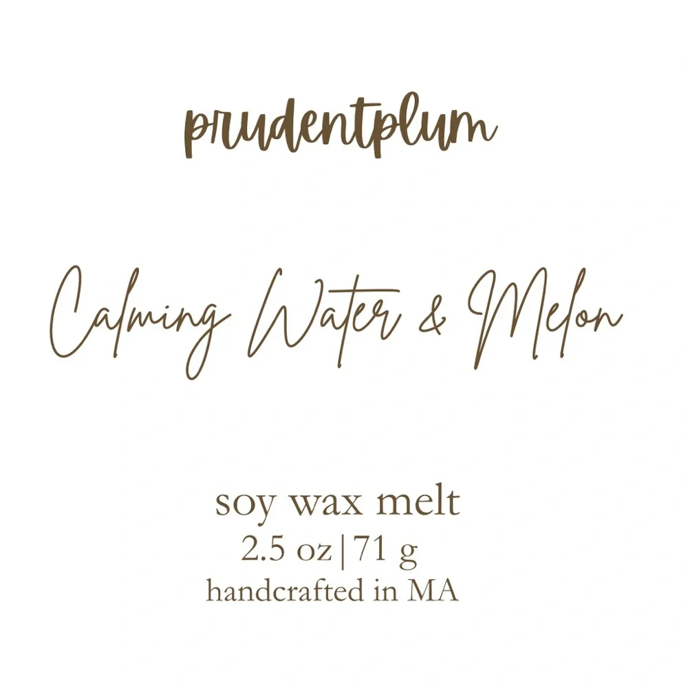 Calming Water & Melon Soy Wax Melt 2.5 oz | Melts For Wax Warmer Clamshell